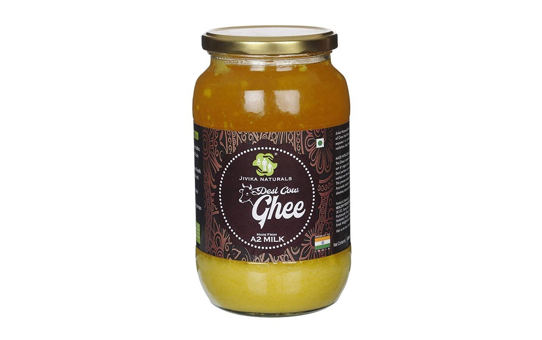 Jivika Naturals Desi Cow Ghee A2 Milk   Glass Jar  1000 millilitre